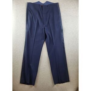 VTG PATRIOT USAF AIR FORCE DRESS BLUE DRESS SUSPENDERS FORMAL PANTS 33" W - 1982